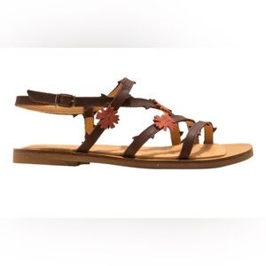 NWOT N5193F PLEASANT HERBAL TULIP Leather Sandals Comfort Padded Footbed